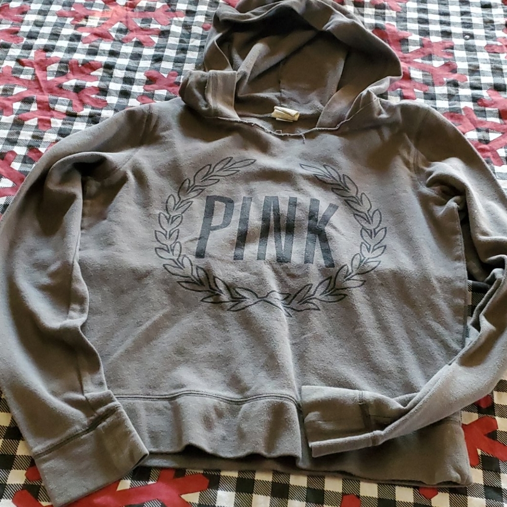 Xs gray pink hoodie